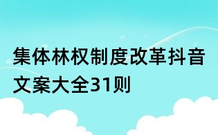集體林權(quán)制度改革抖音文案大全31則