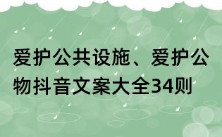 愛護公共設施、愛護公物抖音文案大全34則