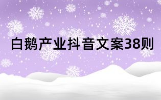 白鵝產(chǎn)業(yè)抖音文案38則