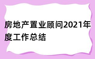 房地產(chǎn)置業(yè)顧問2021年度工作總結(jié)