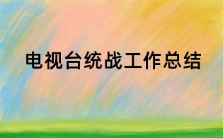電視臺統(tǒng)戰(zhàn)工作總結(jié)