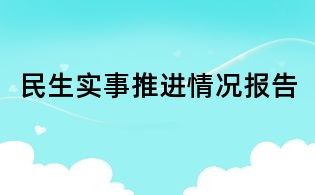民生實(shí)事推進(jìn)情況報(bào)告