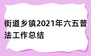街道鄉鎮2021年六五普法工作總結