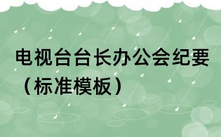 電視臺臺長辦公會紀要（標準模板）