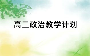 高二政治教學(xué)計劃