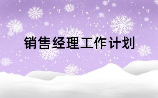 銷售經(jīng)理工作計劃