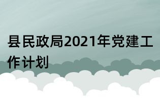 縣民政局2021年黨建工作計劃