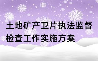 土地礦產(chǎn)衛(wèi)片執(zhí)法監(jiān)督檢查工作實施方案