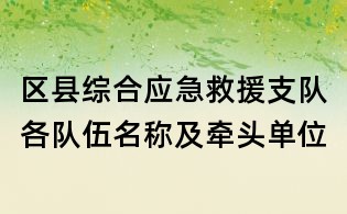 區(qū)縣綜合應急救援支隊各隊伍名稱及牽頭單位