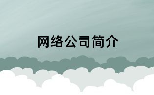 網(wǎng)絡(luò)公司簡(jiǎn)介