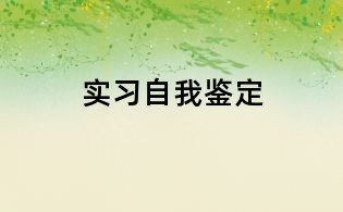實(shí)習(xí)自我鑒定