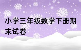 小學(xué)三年級數(shù)學(xué)下冊期末試卷