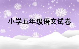 小學(xué)五年級語文試卷