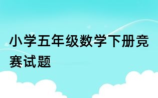 小學(xué)五年級數(shù)學(xué)下冊競賽試題