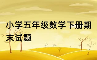 小學(xué)五年級數(shù)學(xué)下冊期末試題