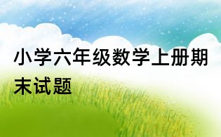 小學六年級數(shù)學上冊期末試題