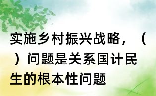 實施鄉村振興戰略,( )問題是關系國計民生的根本性問題