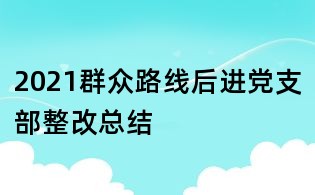 2021群眾路線后進黨支部整改總結(jié)
