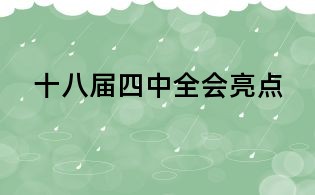 十八屆四中全會亮點(diǎn)