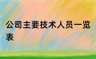 公司主要技術(shù)人員一覽表