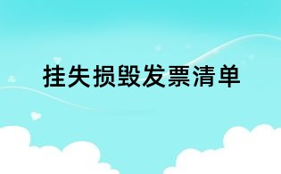 掛失損毀發(fā)票清單