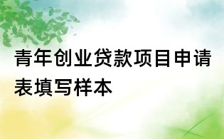 青年創(chuàng)業(yè)貸款項(xiàng)目申請(qǐng)表填寫樣本