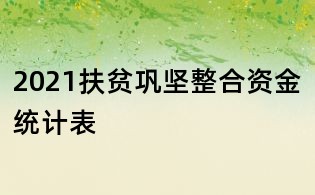 2021扶貧鞏堅整合資金統(tǒng)計表