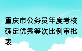 重慶市公務(wù)員年度考核確定優(yōu)秀等次比例審批表