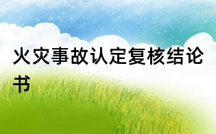 火災(zāi)事故認(rèn)定復(fù)核結(jié)論書