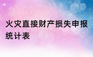 火災(zāi)直接財(cái)產(chǎn)損失申報(bào)統(tǒng)計(jì)表