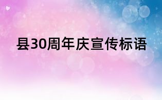 縣30周年慶宣傳標(biāo)語