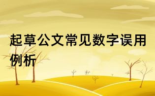 起草公文常見數(shù)字誤用例析