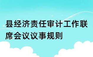 縣經(jīng)濟(jì)責(zé)任審計(jì)工作聯(lián)席會(huì)議議事規(guī)則