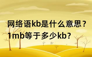 網絡語kb是什么意思？1mb等于多少kb？