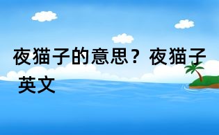 夜貓子的意思？夜貓子 英文
