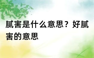 膩害是什么意思?好膩害的意思
