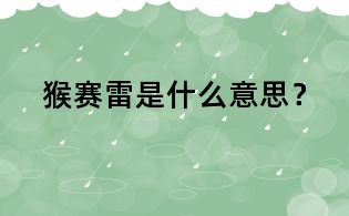 猴賽雷是什么意思？