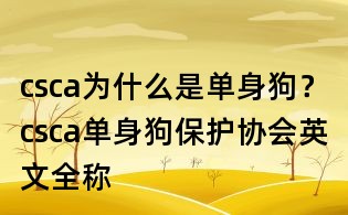csca為什么是單身狗?csca單身狗保護協會英文全稱