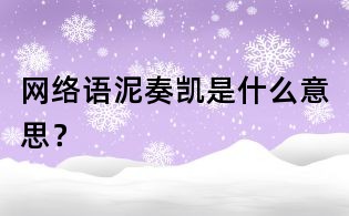 網絡語泥奏凱是什么意思？