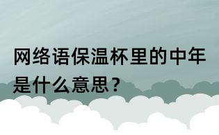 網絡語保溫杯里的中年是什么意思?