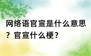 網(wǎng)絡(luò)語官宣是什么意思?官宣什么梗?