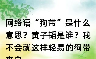 網絡語“狗帶”是什么意思?黃子韜是誰?我不會就這樣輕易的狗帶來自何處?