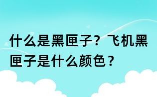什么是黑匣子？飛機黑匣子是什么顏色？