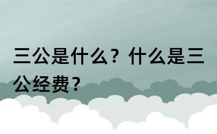 三公是什么？什么是三公經費？