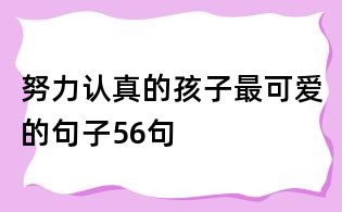努力認(rèn)真的孩子最可愛的句子56句