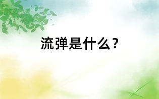 流彈是什么?