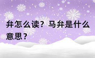 弁怎么讀?馬弁是什么意思?