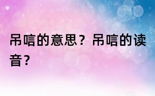 吊唁的意思？吊唁的讀音？