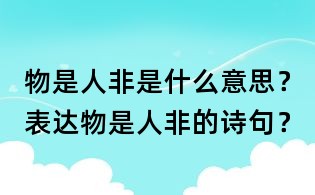 物是人非是什么意思?表達物是人非的詩句?