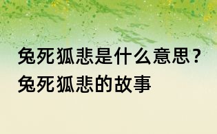 兔死狐悲是什么意思？兔死狐悲的故事